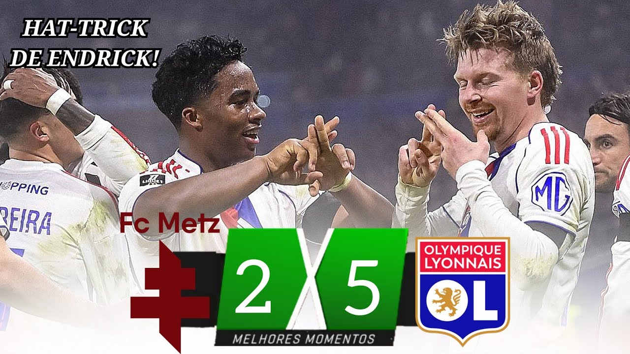 Metz 2 x 5 Lyon | Gols e Melhores Momentos | Ligue 1 2026