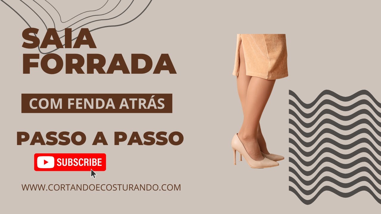 Costura de Fenda em Saia Forrada