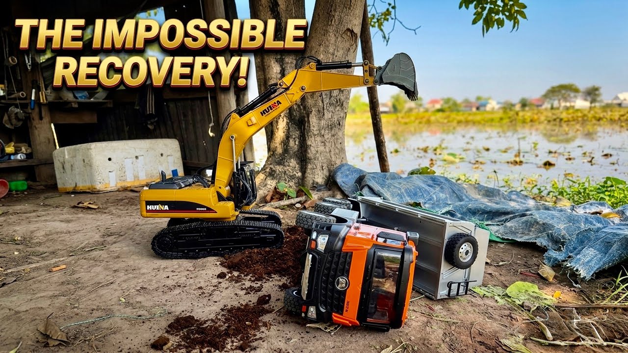 The Impossible Recovery! Toy Excavator Saves Overturned Truck