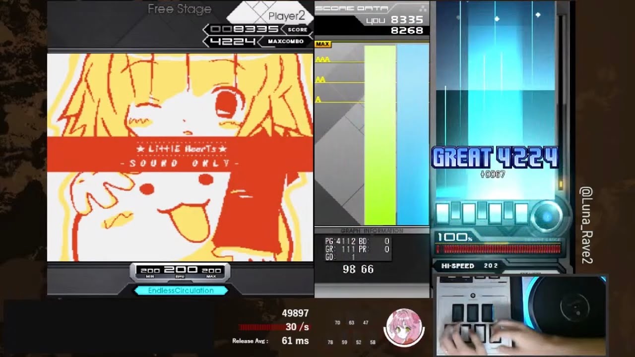 [st7] ★LittlE HearTs★ -Ragnarok- FullCombo 98.66%(IR_TOP)