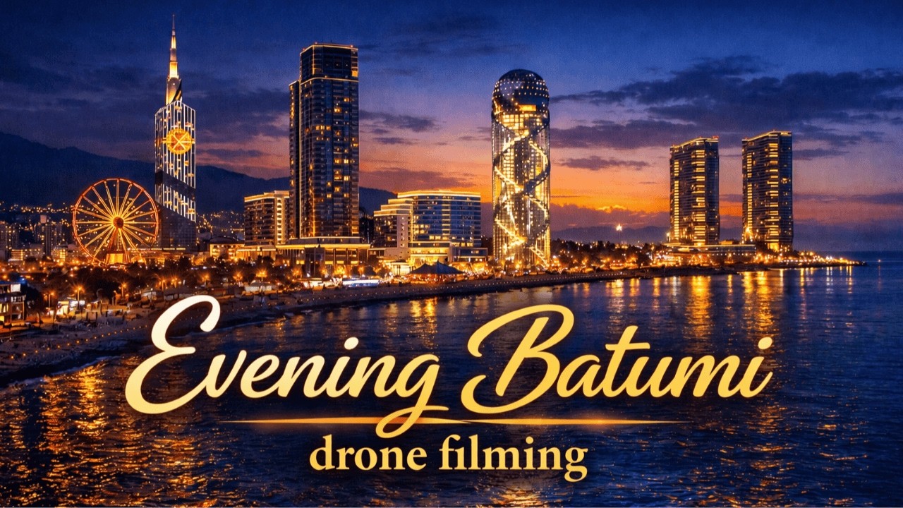 Evening Batumi (Sakartvelo, Adjara, Georgia) February 2026 drone 4K & relaxing music
