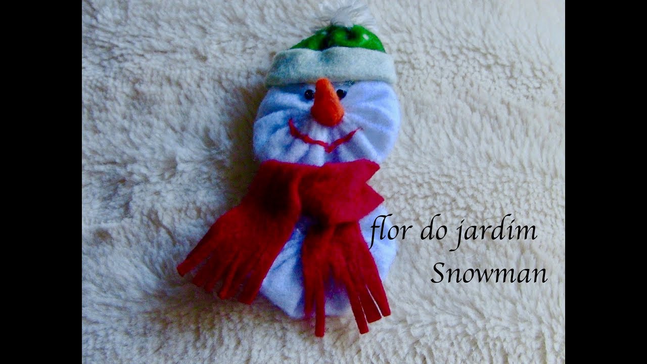 ESPECIAL NATAL- Boneco de neve de fuxico e feltro -Snowman ro