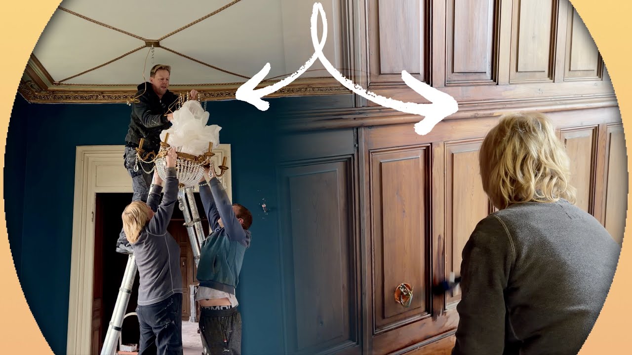 INSTALLING The Chandeliers and RESTORING The ORIGINAL Panelling 😍😮