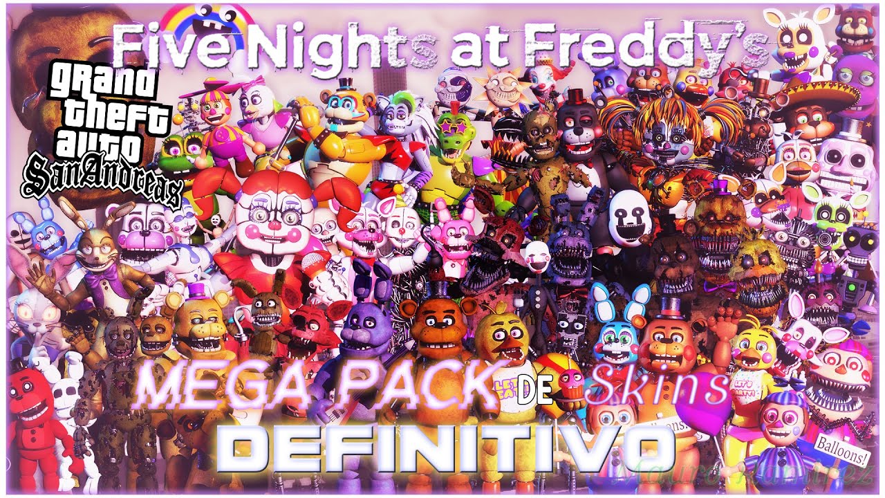 GTA SA: Mega Pack de Skins de Five Nights at Freddy's (Definitivo) 2025