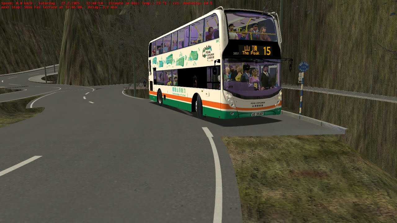 OMSI 2 CTB 3851 UZ 3547@15 中環5號碼頭 Central Pier 5 → 山頂 The Peak