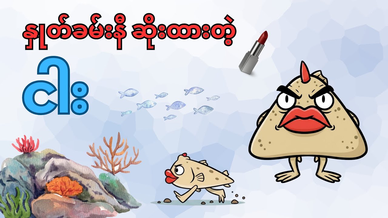 Red lipped batfish - အနီရောင်နှုတ်ခမ်း နဲ့ ပင်လယ်ကြမ်းပြင်မှာ နေထိုင်တဲ့ ငါး