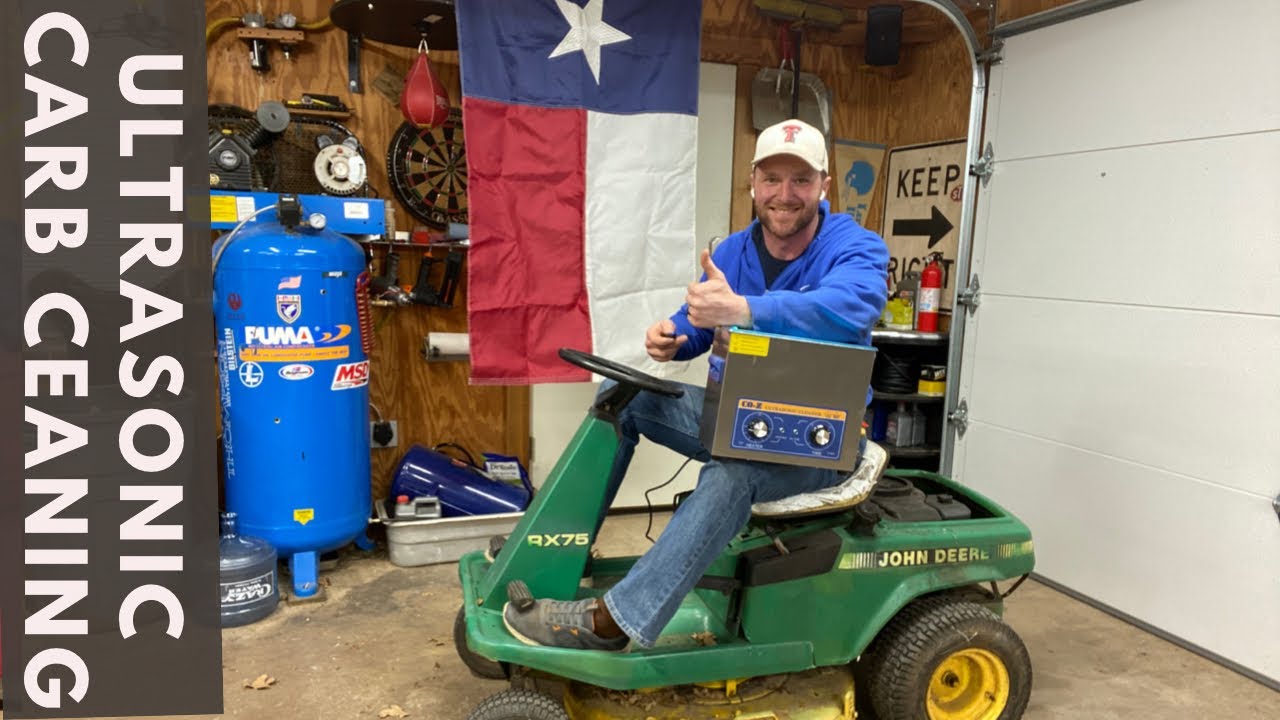 Lawn Mower Carburetor Ultrasonic Evapo Rust Cleaning & Replacement, John Deere RX75