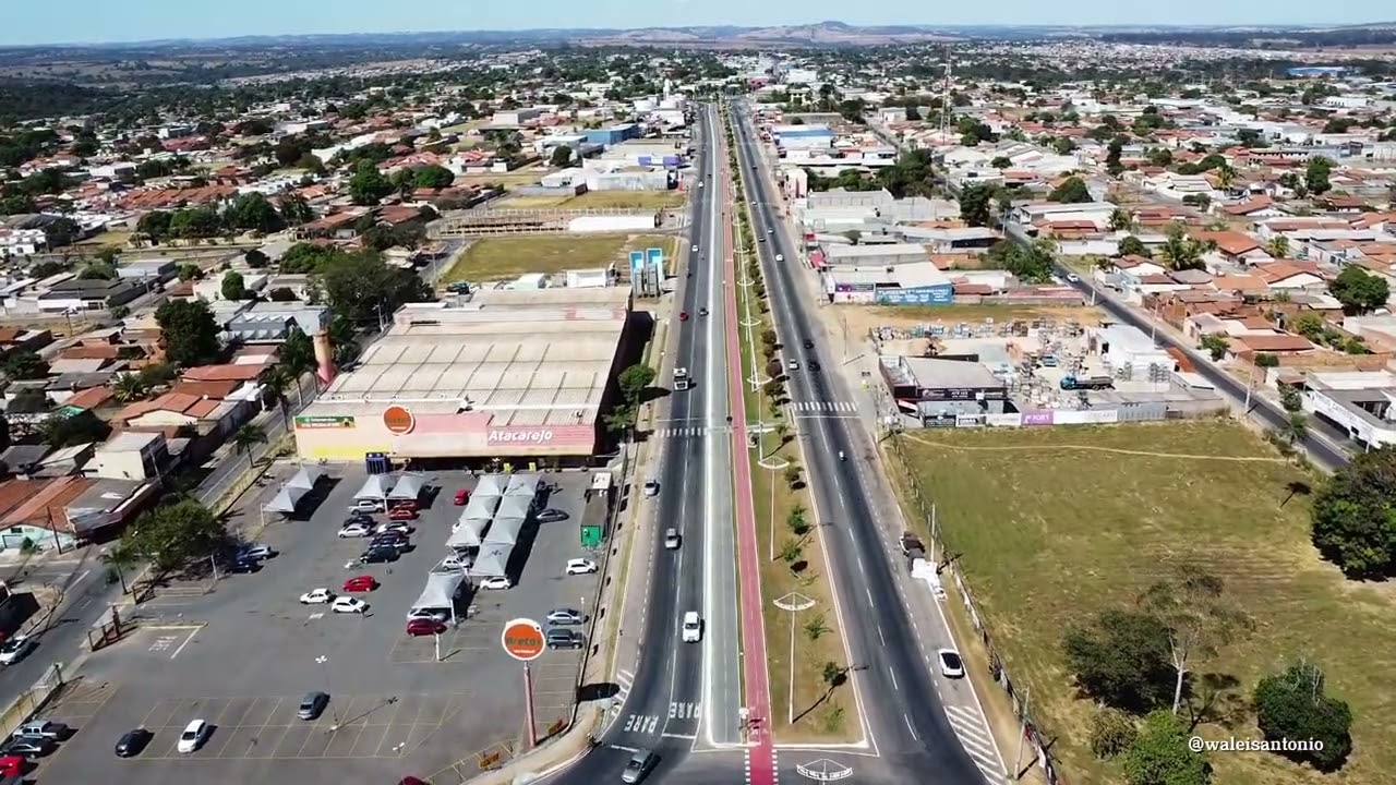 Avenida Dom Emanuel - SENADOR CANEDO GO  - do Início ao Fim - Vista de Cima  - drone