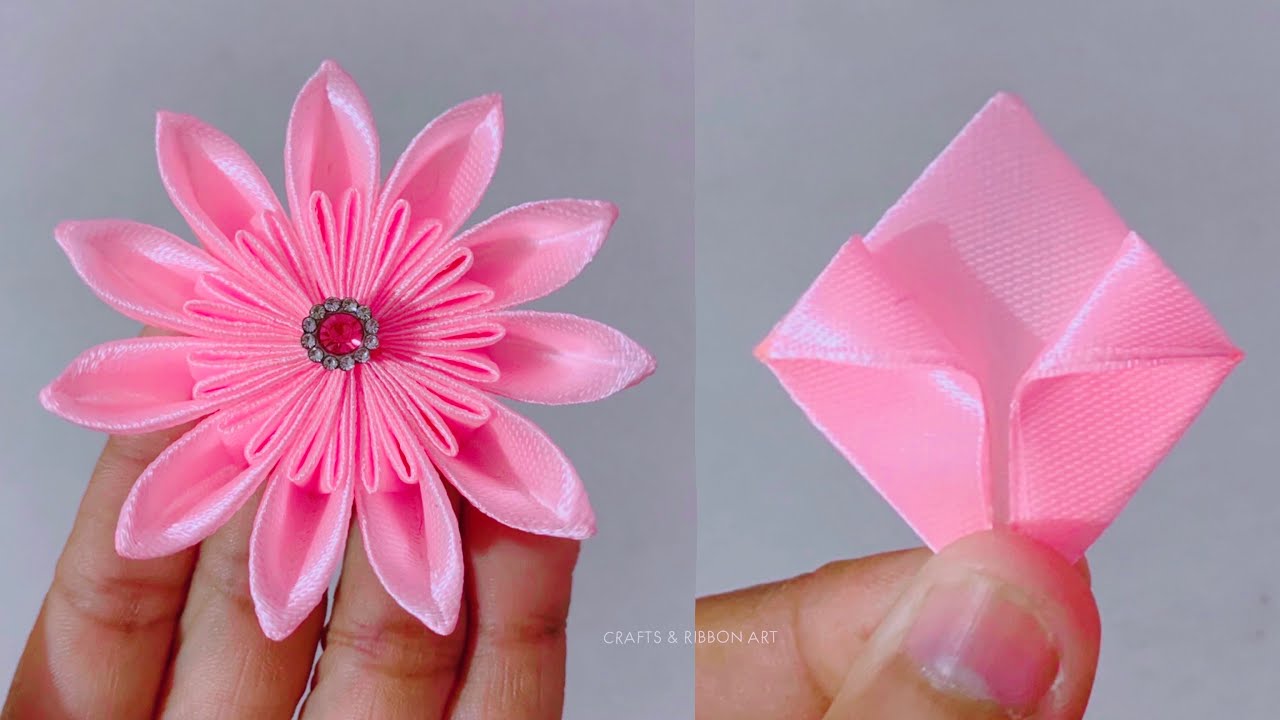 Amazing ribbon flower trick | how to make flower with ribbon | creative art and craft ideas