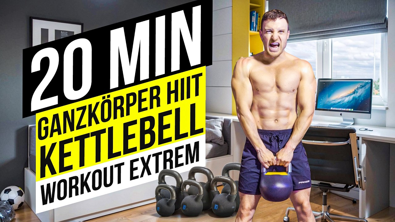 20 Min. Ganzkörper HIIT KETTLEBELL Workout für Zuhause | Extrem!