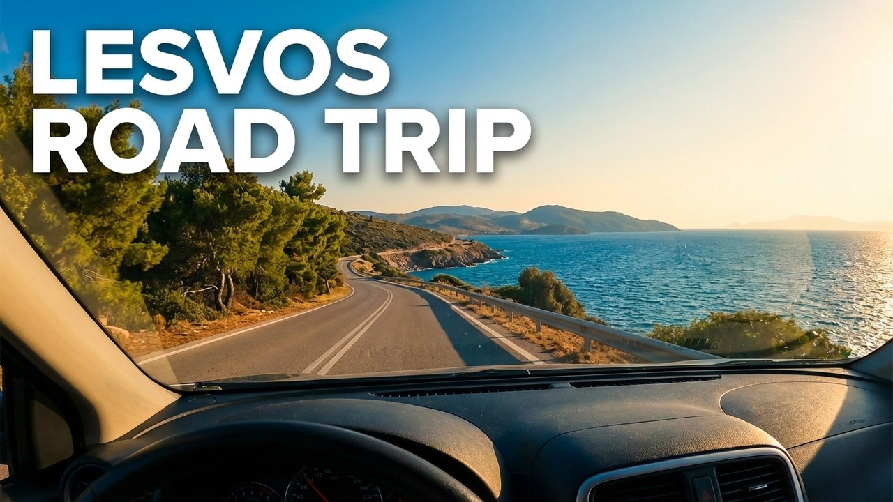 Road Trip from Mitilini Port to Kapi LESVOS GREECE in 4k!