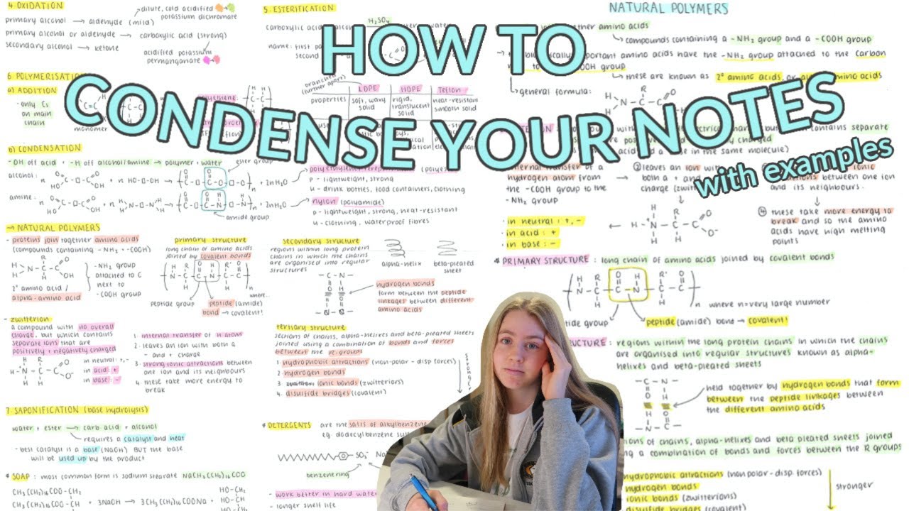 HOW TO CONDENSE YOUR NOTES ONTO ONE PAGE (with examples)