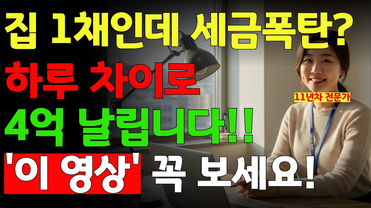 🔥5월 9일 전 반드시 확인‼️🔥 1주택자도 세금폭탄 시작됩니다 (똘똘한 한 채 위험) 하루 차이로 4억 날립니다