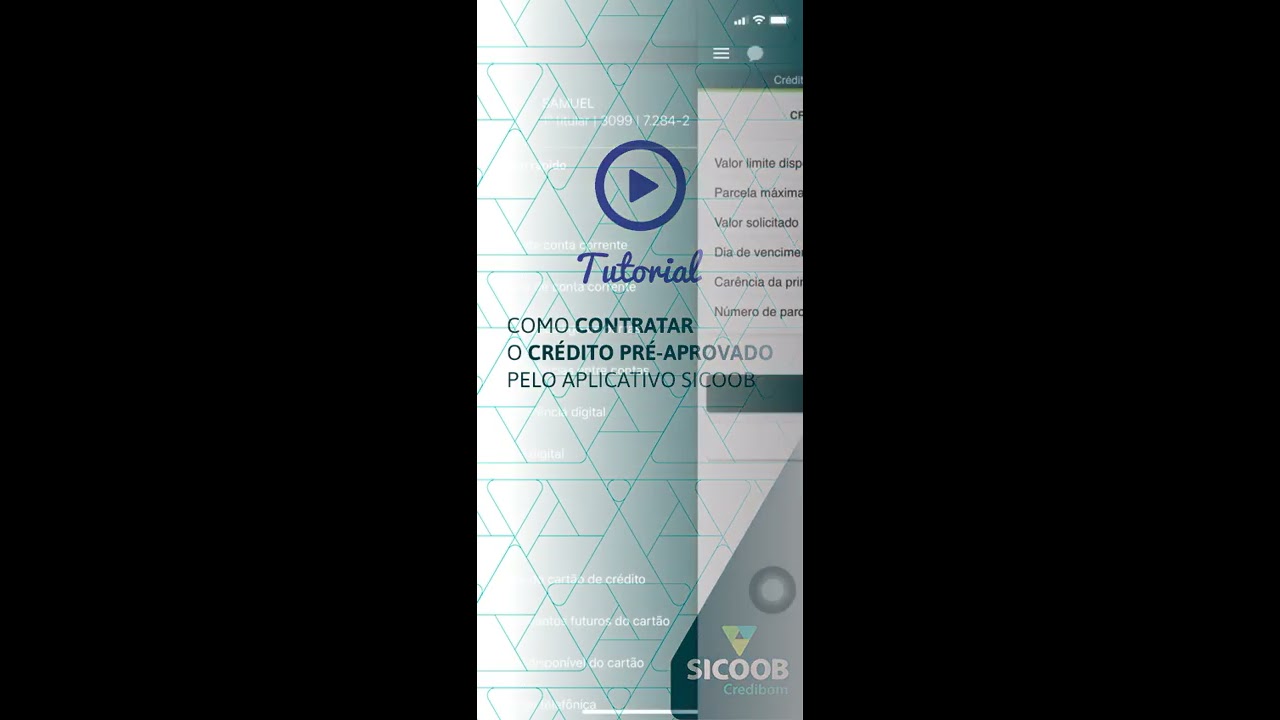 Contrata&ccedil;&atilde;o Cr&eacute;dito Pr&eacute;-Aprovado pelo aplicativo do Sicoob