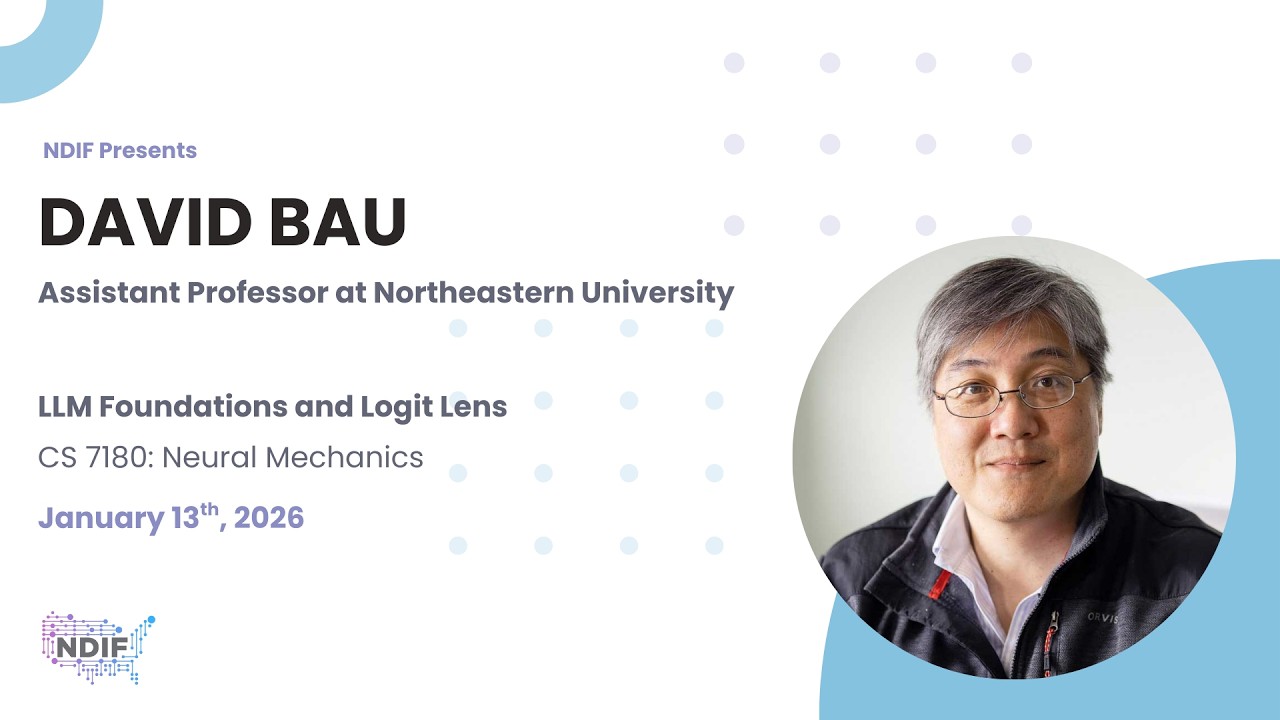 Neural Mechanics Week 1: LLM Foundations and Logit Lens with David Bau