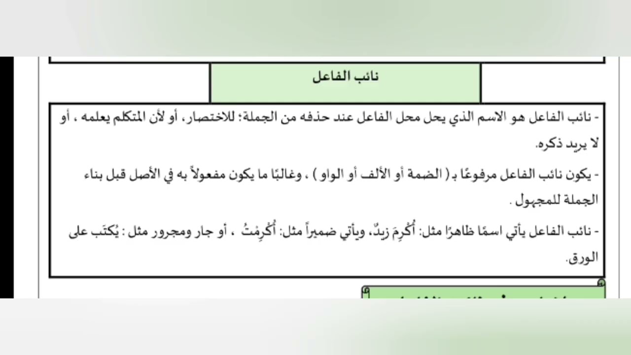 شرح الفعل المبني للمجهول للصف التاسع لغة عربية فصل ثاني 