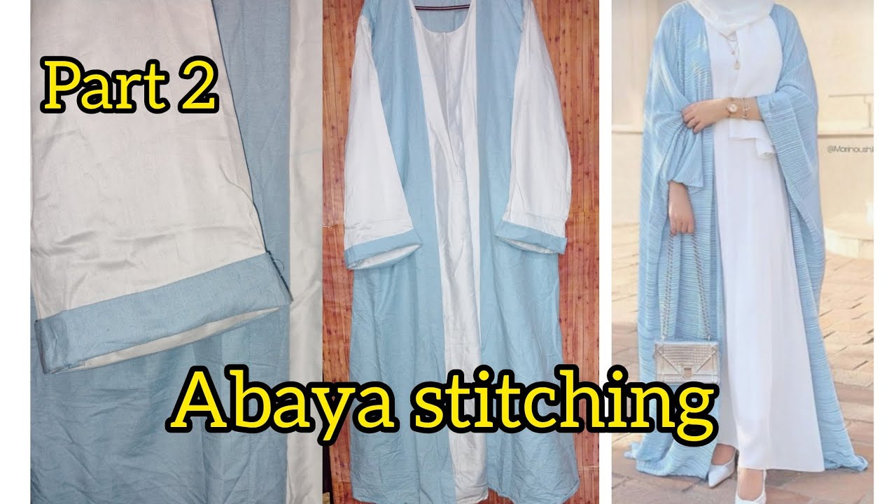 ✨ Designer Abaya Stitching Tutorial | Part 2 🧵 | Easy & Stylish Abaya Design Making at Home ✨