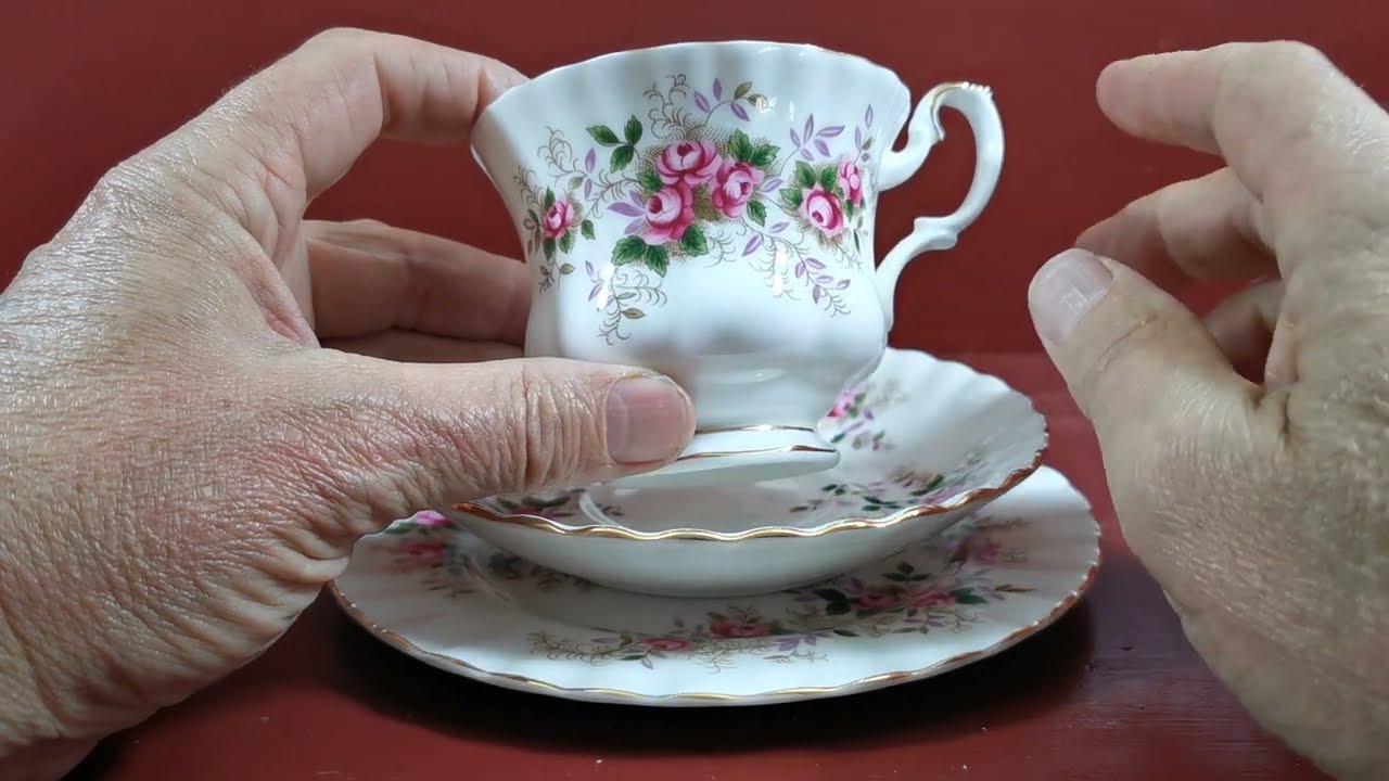 Royal Albert China Lavender Rose Teacup Saucer and Side Plate