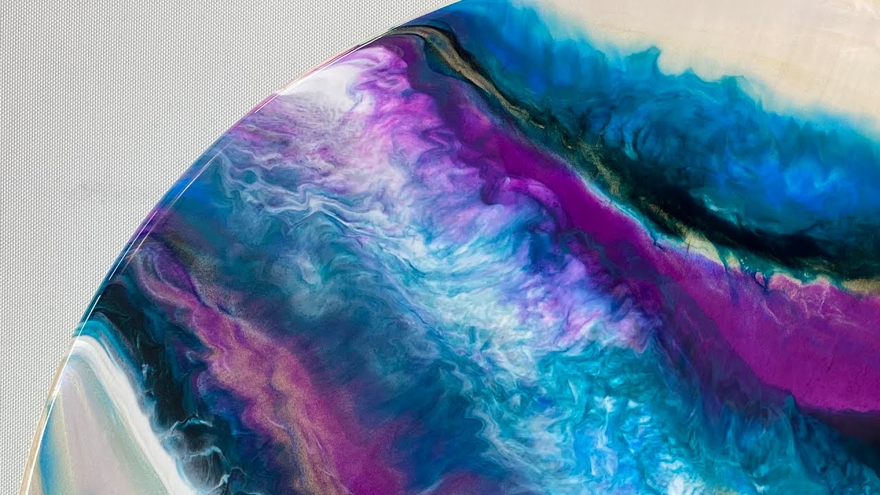 Bright Colors Dancing in Resin on Lazy Susan | 268