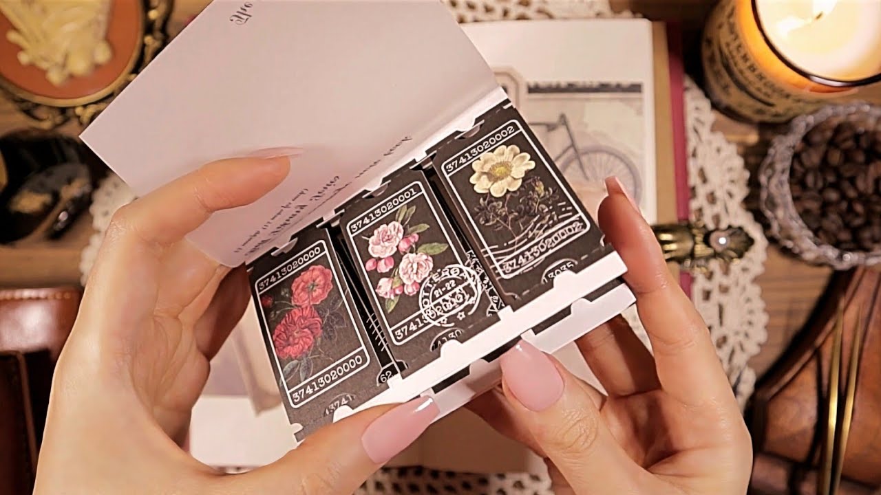 ASMR Journaling with Vintage🌹📓 Collage 3h Relaxing Sounds 일기테마2 다꾸 | hwaufranc