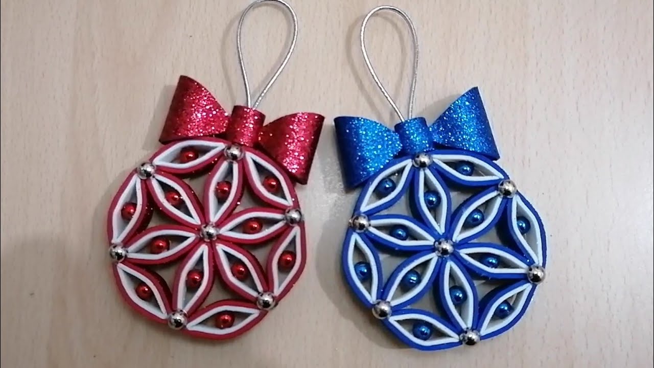 DIY Easy Christmas ornaments 2021/DIY Christmas decor/ Creazioni natalizie in gomma Eva/DIY Crafts