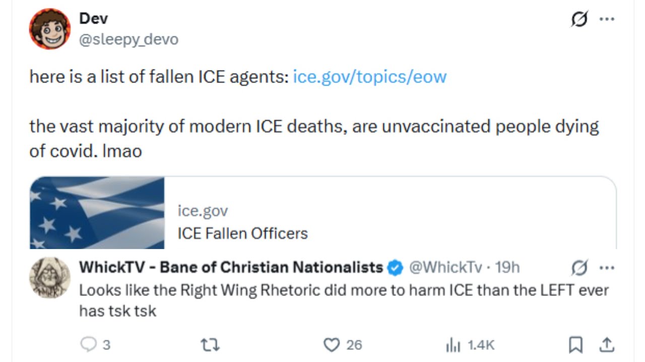 Short Fat Otaku AKA Dev And WhickTV Mock The Deaths Of ICE Agents