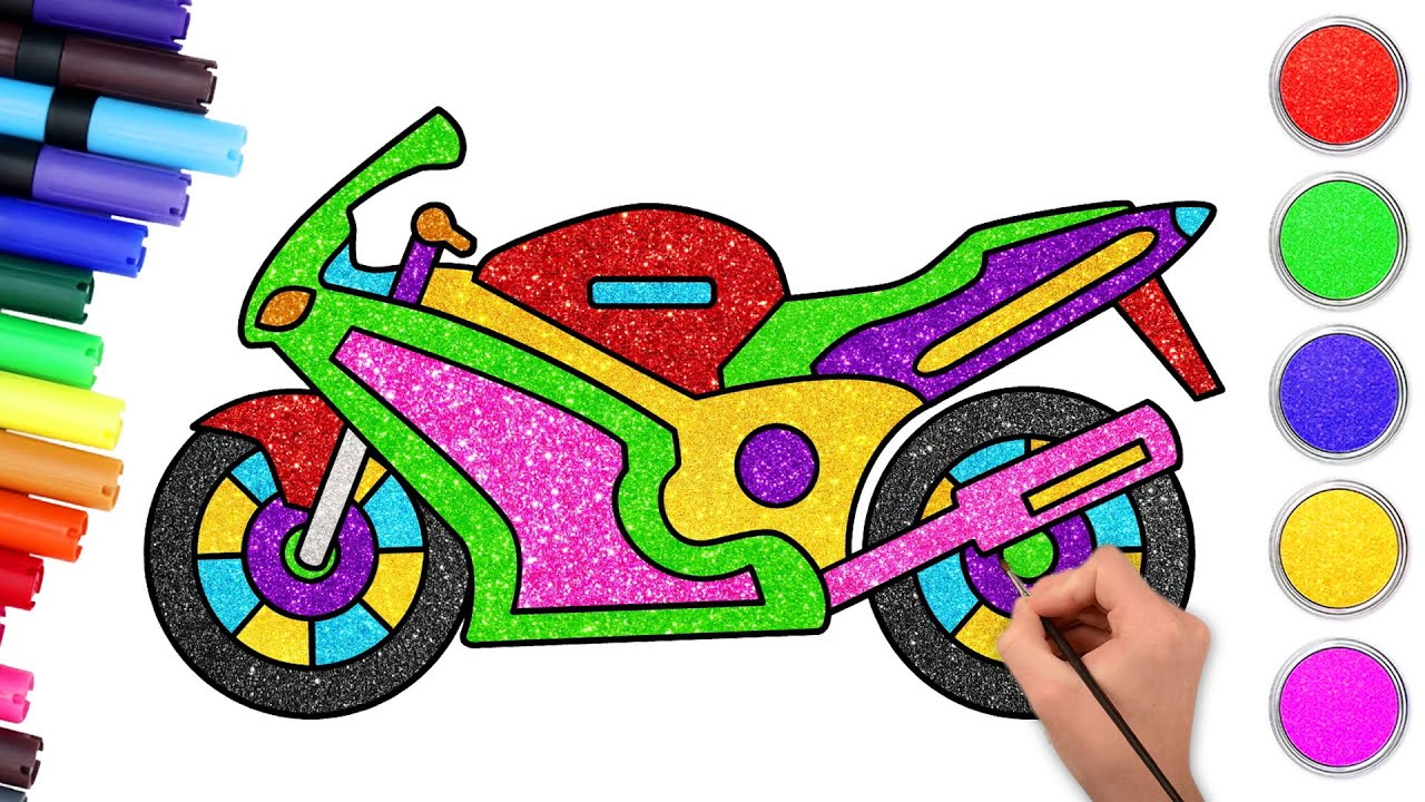 Como Desenhar Uma Motocicleta | Aprenda a Desenhar Veículos | Desenho Fácil | Chiki Art Brasil