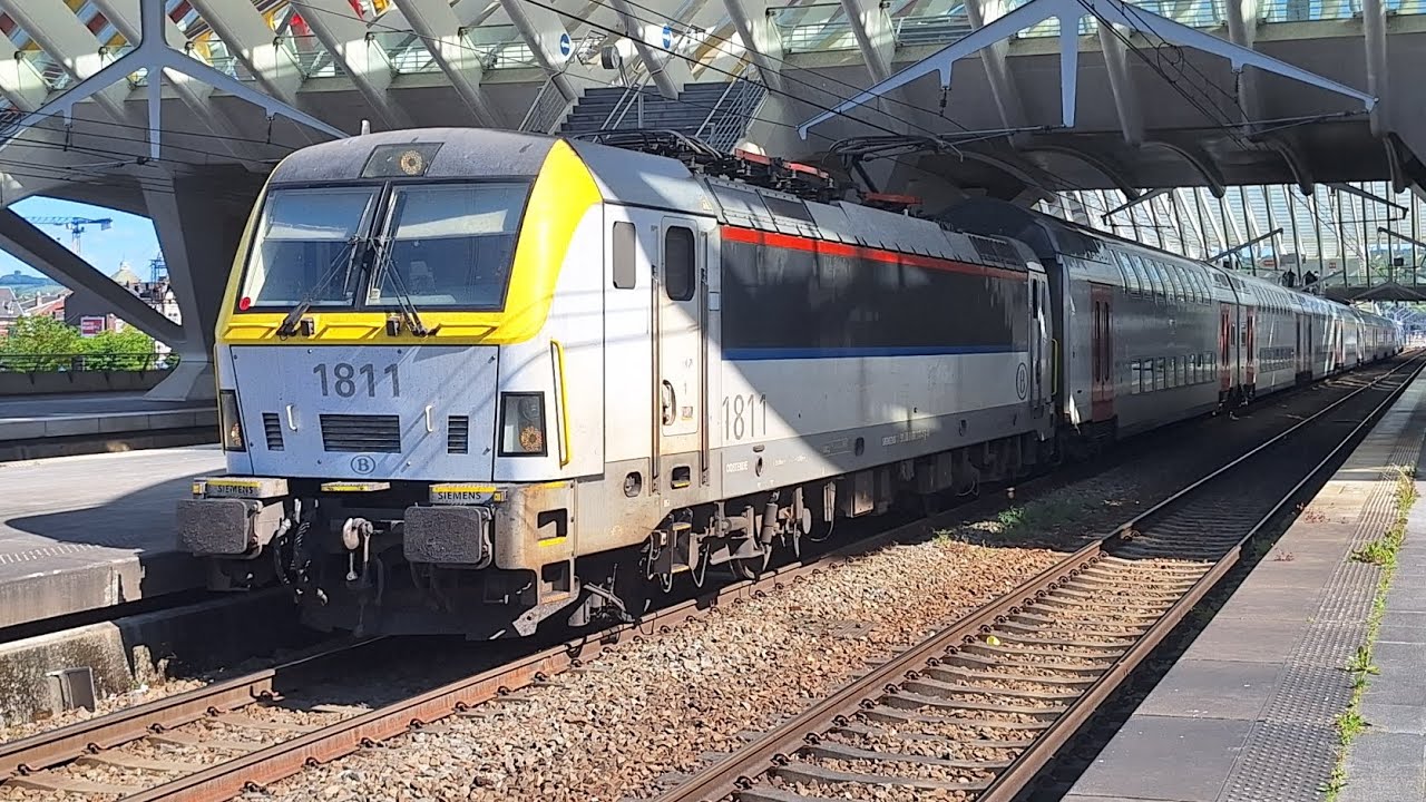 Compilatie van Intercity,s met HLE 18 locomotieven in Luik.