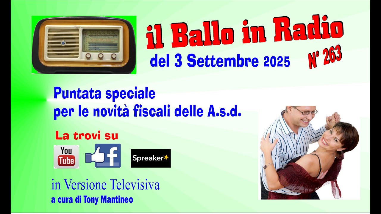 Il ballo in radio 263 del 3 settembre 2025 televisiva