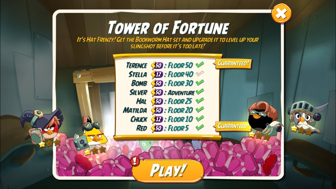 Tower Of Fortune - Day 2 for The BookWorm Hat Set - Angry Birds 2