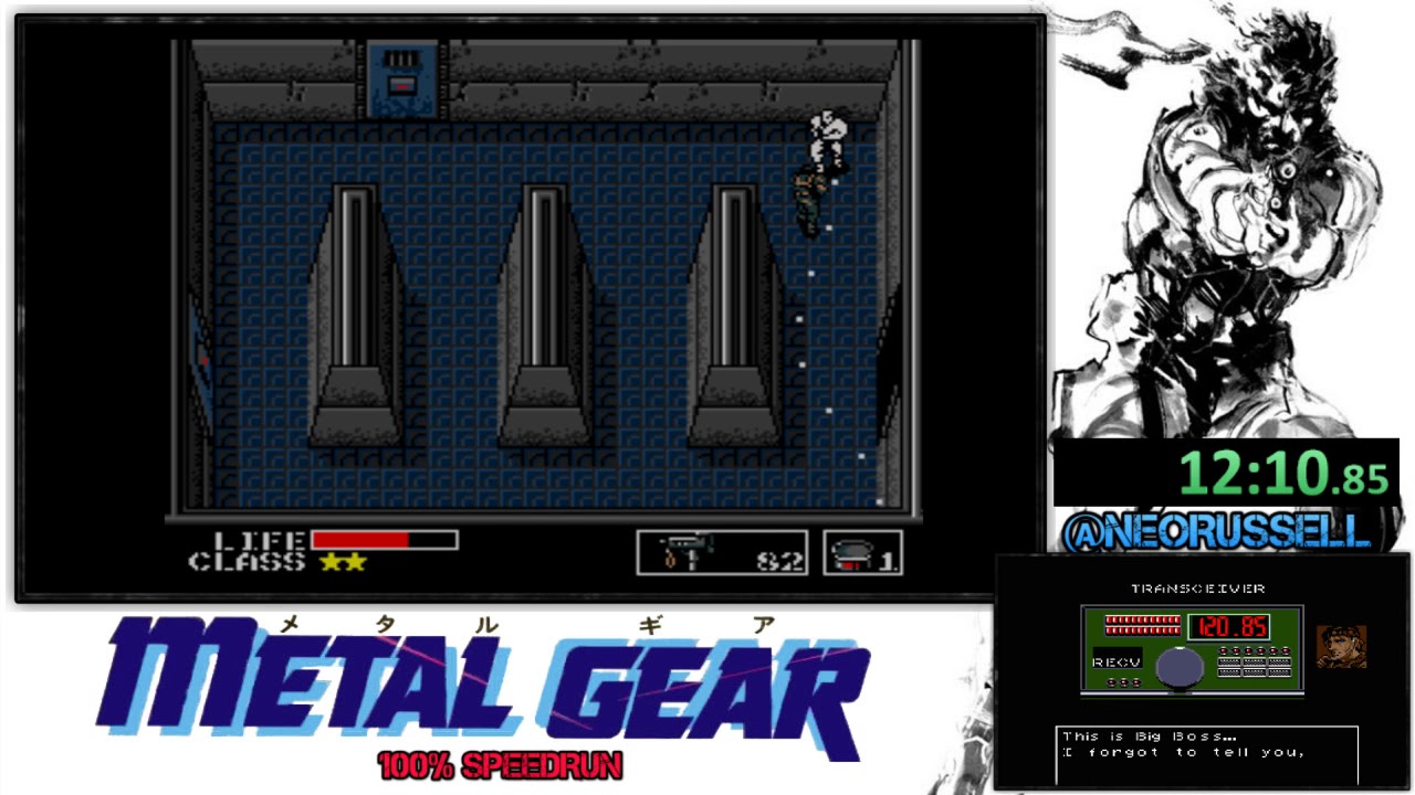 Metal Gear MSX World Record speedrun - 100% - 43min07sec