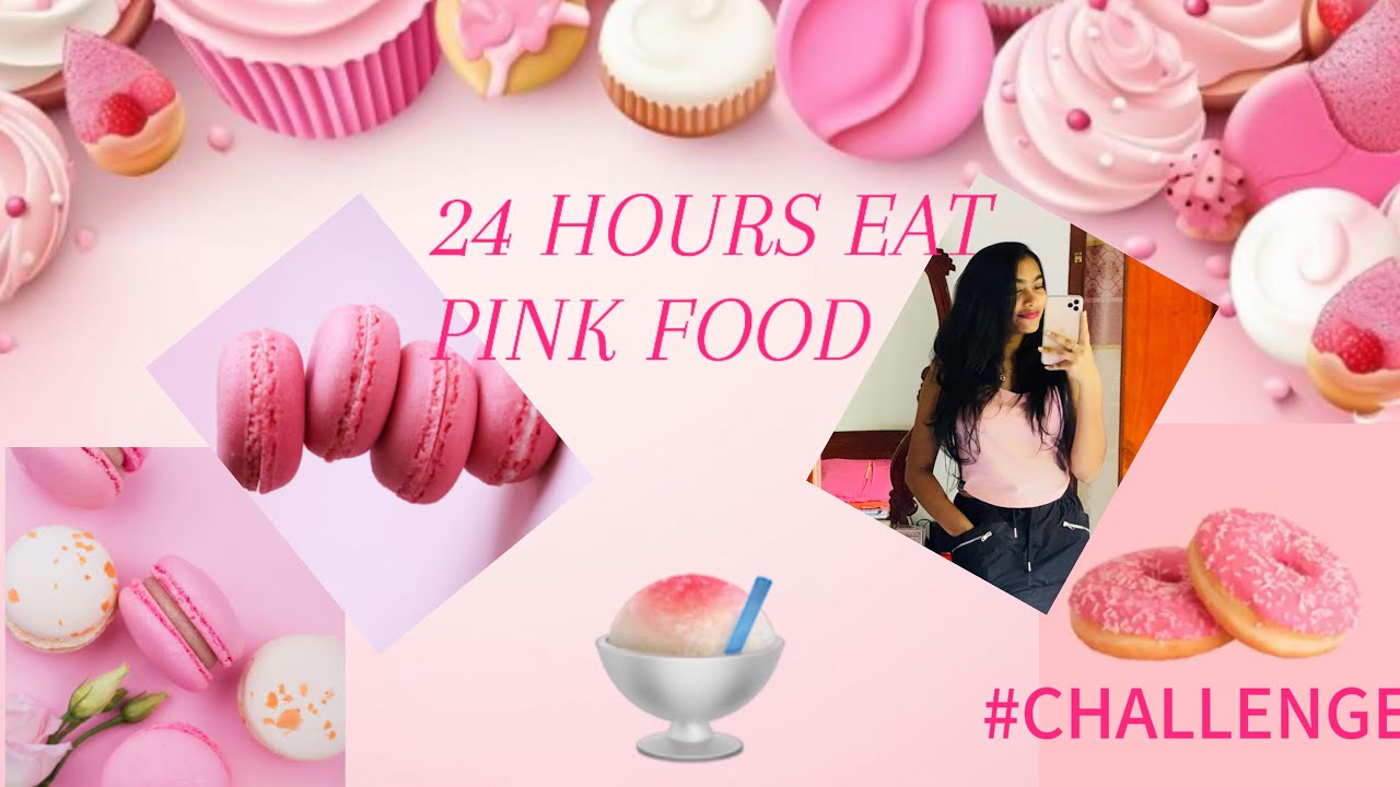 24 hours eat pink food🩷| පැය 24ක් රෝස පාට කෑම කෑවා 😆| මගේ පලවෙනි challenge එක 🌸🥲