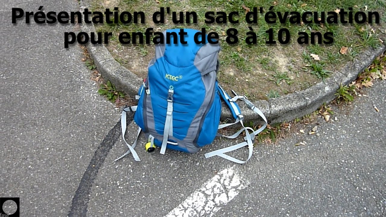 Présentation d'un sac d'évacuation pour enfant de 8 à 10 ans