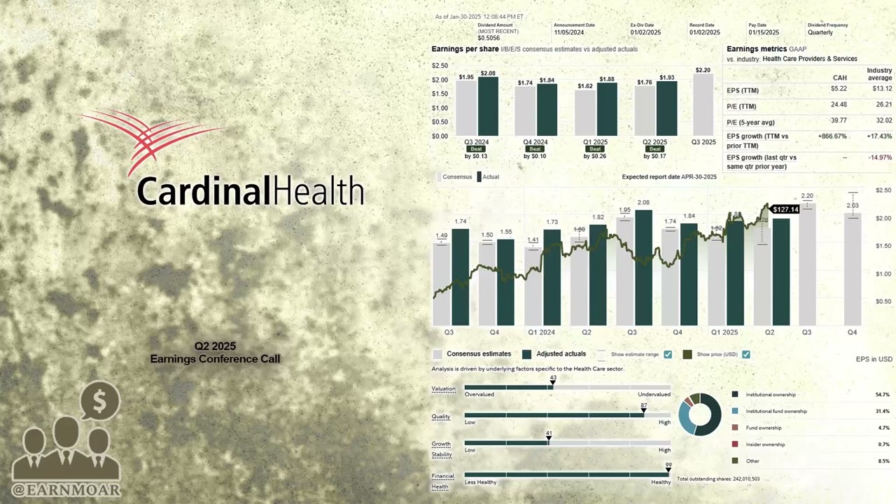 $CAH Cardinal Health Q2 2025 Earnings Conference Call