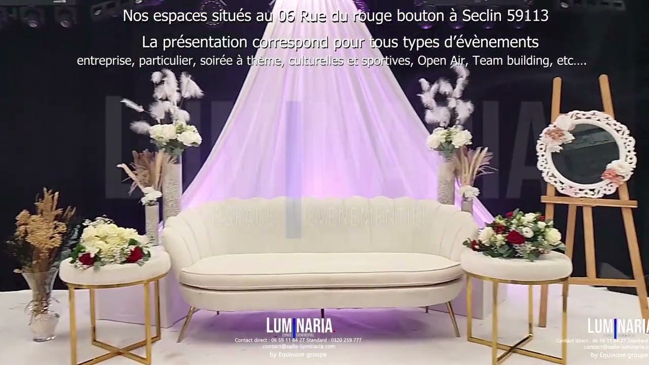 Présentation des espaces pour tous types d'évènements