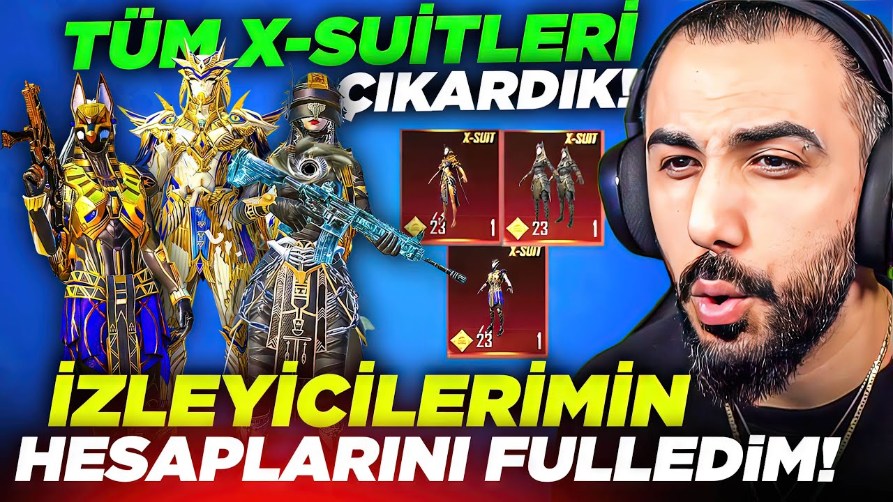 İZLEYİCİLERİN HESAPLARINA BÜTÜN X-SUİTLERİ ÇIKARIP FULLEDİM! 🥰 UCUZ, ORTA, PAHALI | PUBG MOBILE