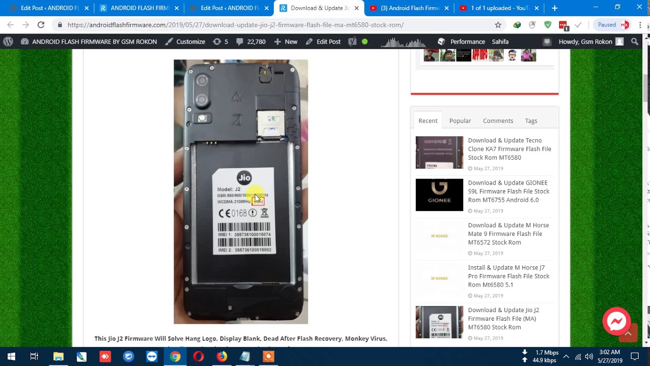 Download & Update Jio J2 Firmware Flash File (MA) MT6580 Stock Rom