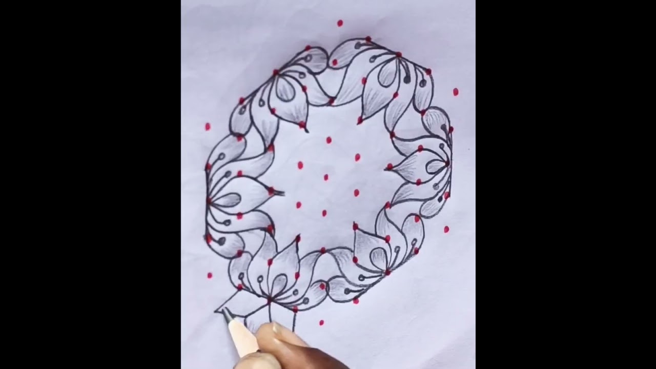 #simple easy lotus desain kolam #simlekolam#rangoli#creative#art#indiankolam@தமிழச்சிரங்கோலிArt