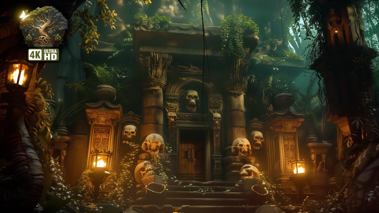 Forgotten Temple Deep in the Jungle: ASMR Evening Ambience