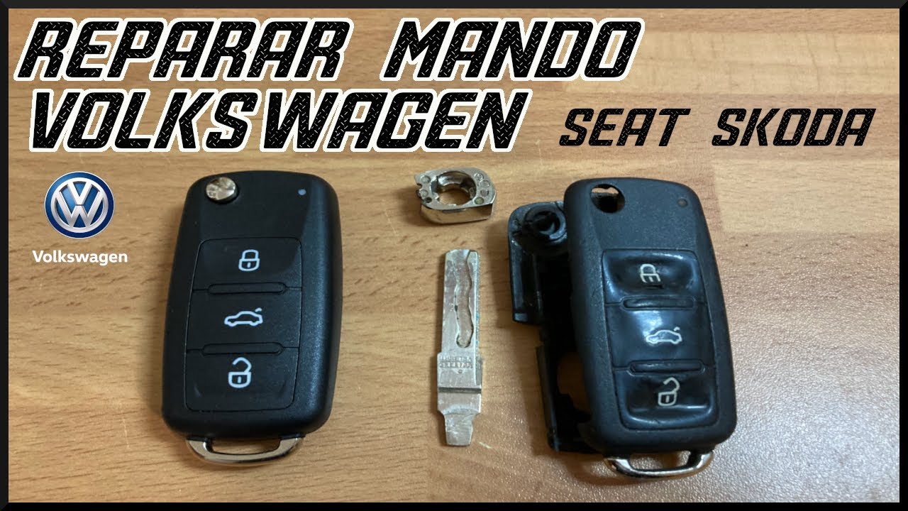 REPARAR MANDO VOLKSWAGEN SEAT SKODA cambiar pila, cambiar carcasa y espadín