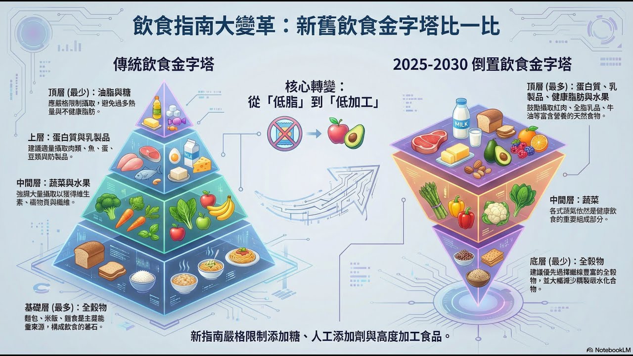 《重磅快訊》翻轉飲食金字塔！美國最新 2025-2030 膳食指南大解密  | 醫學新知解碼 EP.088