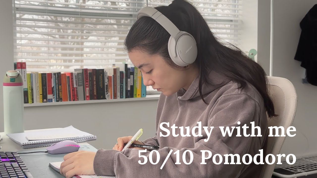 3 Hour Study With Me | 50/10 Pomodoro | No Music, No Talking