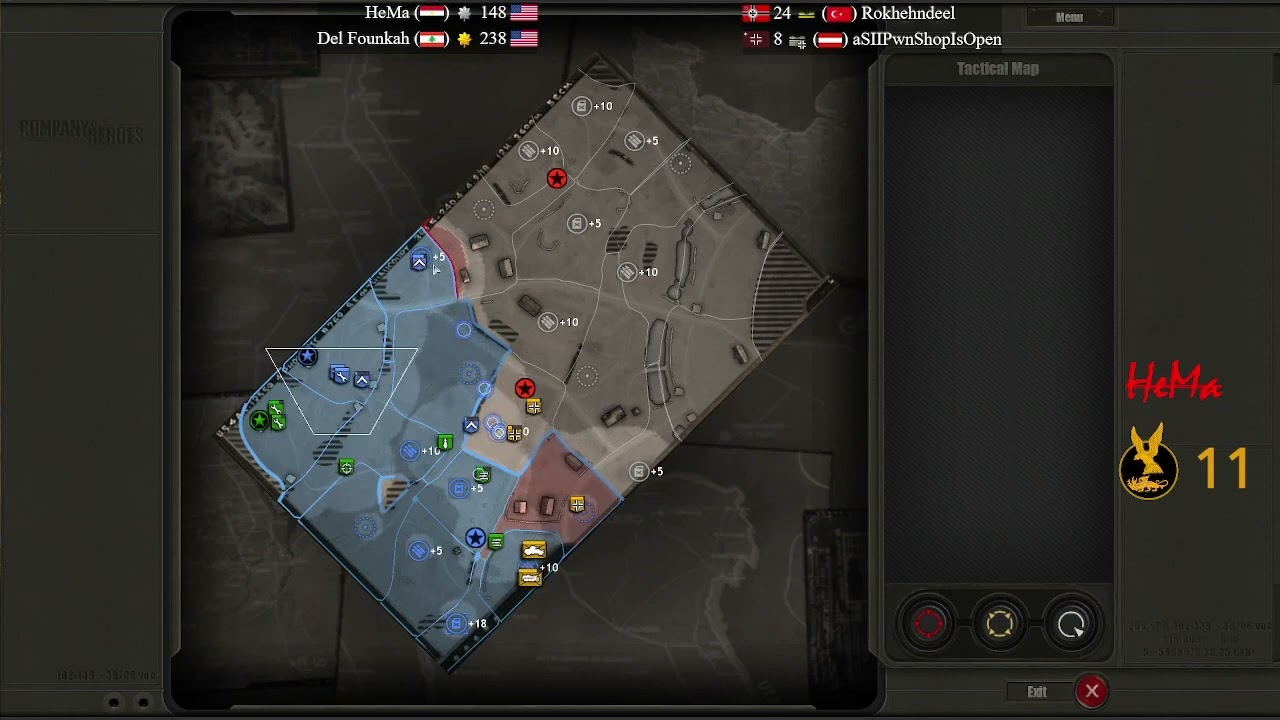 2v2 Company of Heroes 1 - HeMa & Del Founkah  VS Rokhehndeel & aSIIPwnShopIsOpen