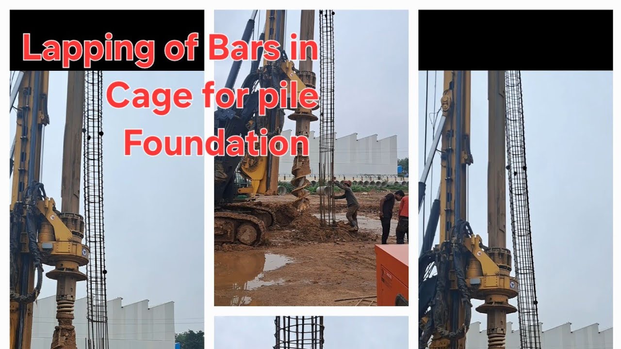 The lapping of Bars in Steel Cage for pile Foundation -9000 Hp Project Dahod 