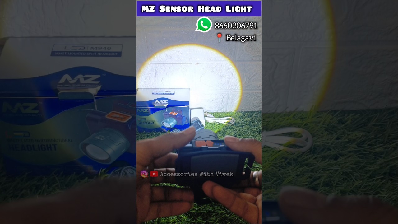MZ M940 Rechargeable Sensors Headlight With Type C Support #mz #headlight #torch #mzm940 #zoomable