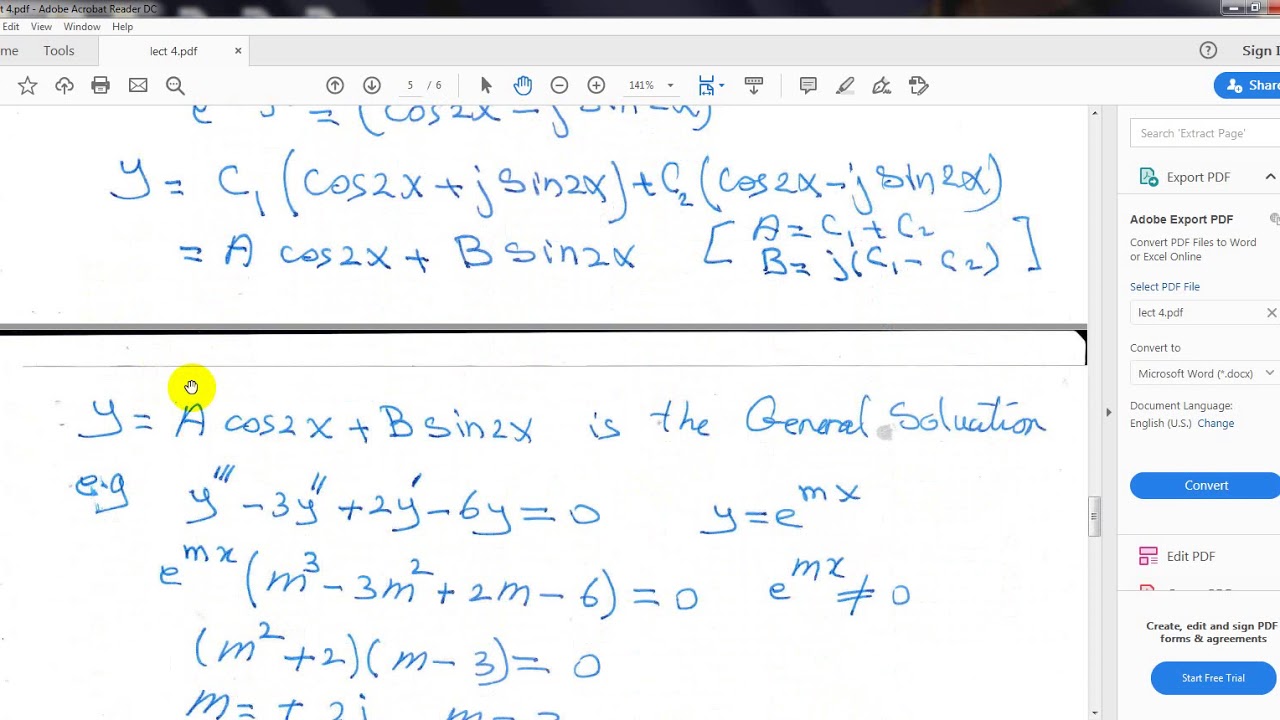 الماده: Mathematics 2/المرحلة الثانية/هندسة تقنيات الحاسوب(المحاضره الرابعه) م.د حامد هاشم الزويني