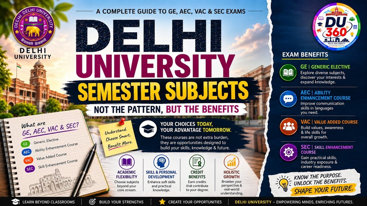 Delhi University GE, AEC, VAC & SEC 📚 | What to Choose & Why? 🤯 | DU 2026