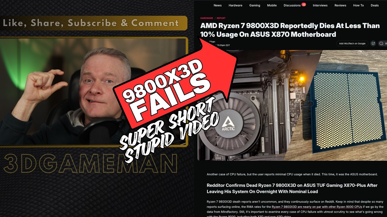 Another AMD 9800X3D CPU Fails