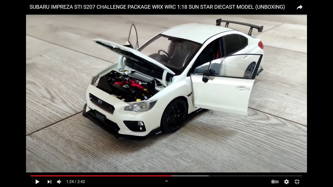SUBARU IMPREZA STI S207 CHALLENGE PACKAGE WRX WRC 1:18 SUN STAR DIECAST MODEL (UNBOXING)