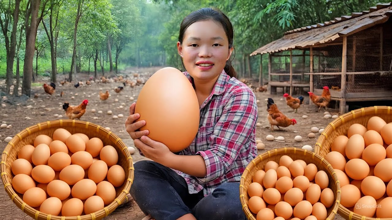 Harvesting Chicken Eggs and Bringing Them to the Market to Sell - Gardening | Trieu Mai Huong